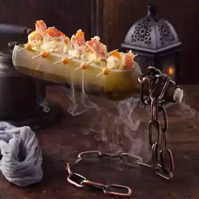 New glass magic wine bottle artistic conception food creative dining room hotel kitchenware characteristic personalized tableware cold salad plate