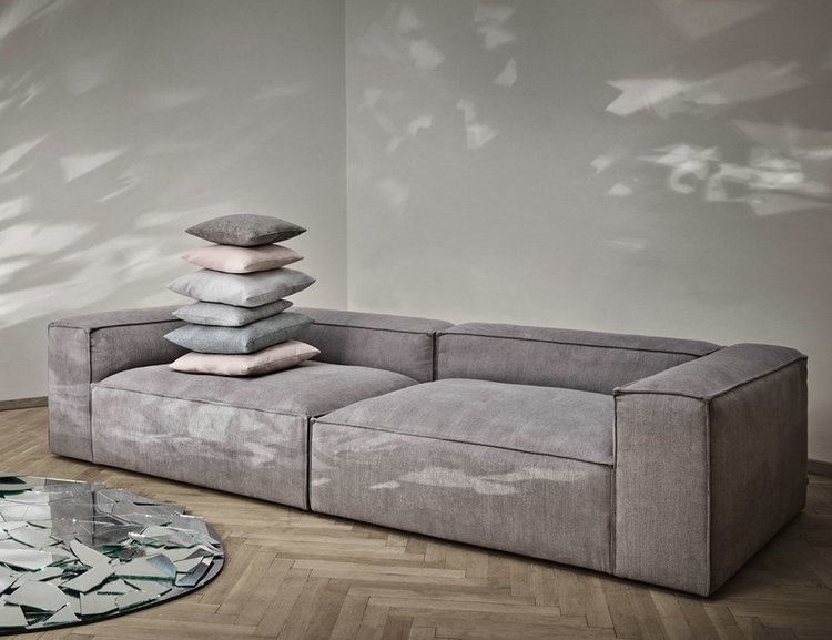 Vải Bắc Âu xuống sofa có thể tháo rời và có thể giặt Ý thiết kế sofa cao su nhỏ căn hộ phòng khách trang trí đơn giản - Ghế sô pha mẫu ghế sofa đẹp