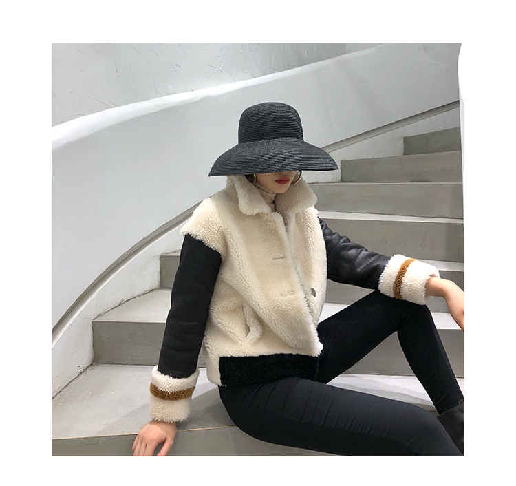 Haining lông cừu cắt áo khoác nữ 2018 mới chống mùa lamb tóc hạt áo ngắn Hàn Quốc phiên bản là mỏng áo khoác lông cừu nữ