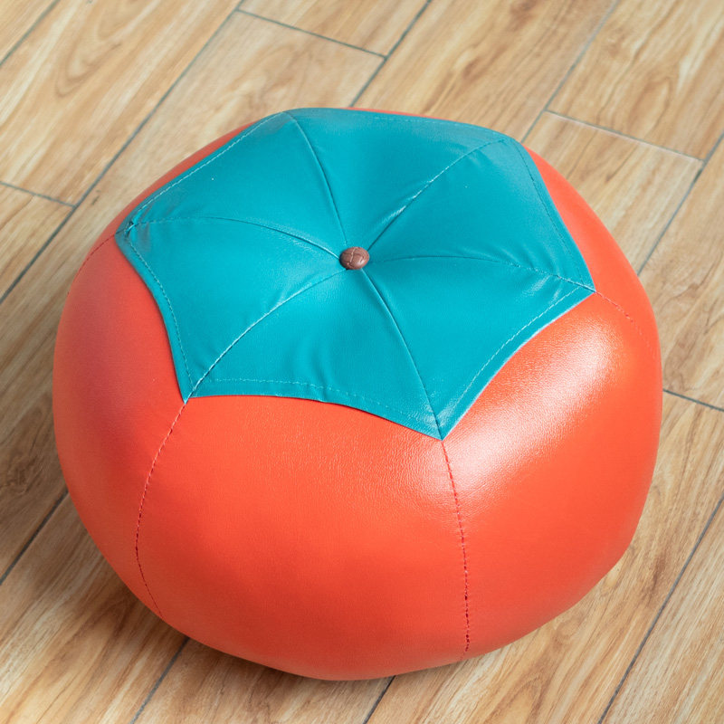 Persimmon basketball football stool children cartoon stool leather stool leather stool small bench sofa round stool for changing shoes stool small leather stool