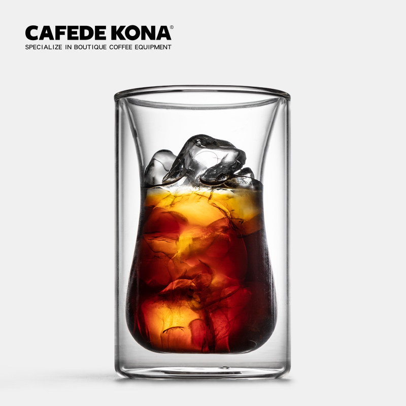 CAFEDE KONA Double Insulation Glass Ice Coffee Cup Single Coffee Cup Glass 170ML