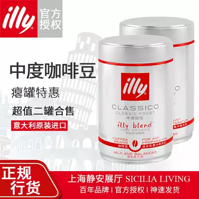 Flat can not leak illy Italy imported medium roasted coffee beans red cans 250gX2 cans