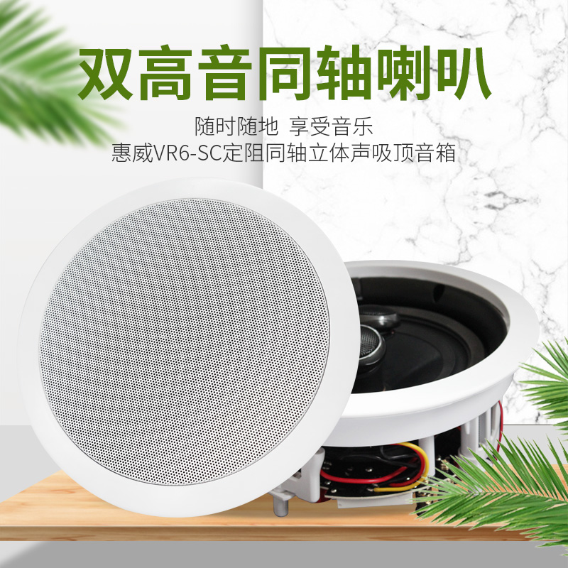 Huiwei VR6-SC high-definition coaxial high-fidelity HIFI fixed resistance ceiling speaker stereo background music audio