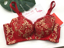 Lose money clear counter thin BC Cotton Cup luxury embroidery auspicious red red year celebration gathering bra