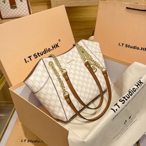 MK genuine leather tote bag woman 2022 new 100 lap chain axillary bag advanced sense single shoulder large bag pet bag