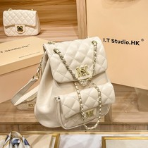 MK Double Shoulder Bag Woman 2022 New Portable Rhombus Superior Leather Chain Small Backpack Pet Bag