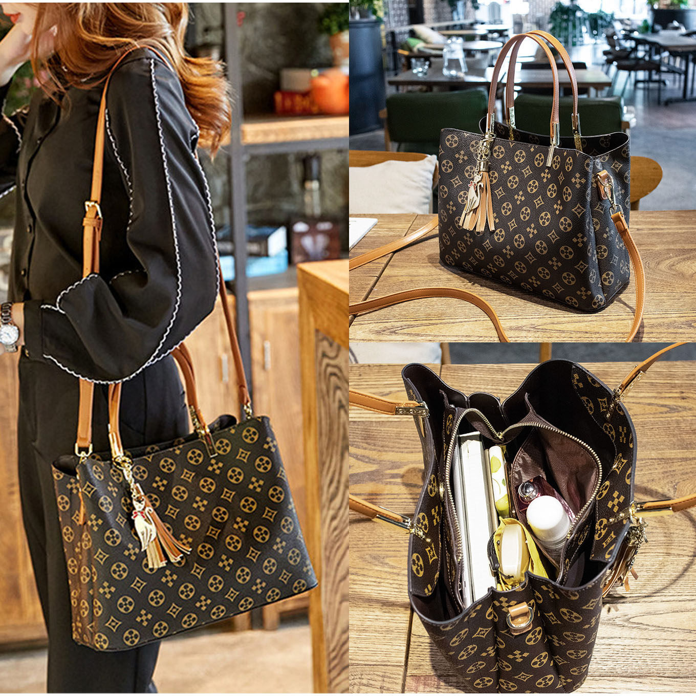 ITSK Bag 2021 New Tide Capacity Bag in Slugged Bag in Middle Ancient Bag Fashion Broadway Flower Bag