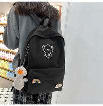 ins bag female Han version High School Mori Department Japanese Canvas Double Shoulder Bag Middle School Elementary School Students 3-6 Grade Backpack