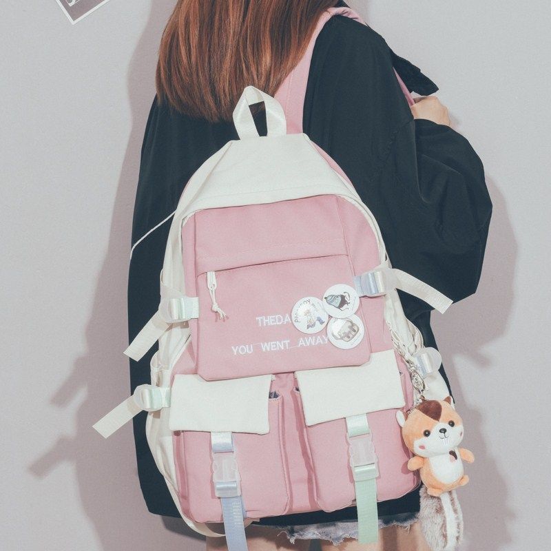 ITSK schoolbag female Korean version of Harajuku ulzzang elementary school students junior high school students backpack shoulder bag to reduce the crest protection backpack