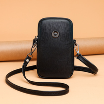 Head layer cowhide leather leather mobile phone bag women crossbody bag 2021 New Fashion Fashion mobile phone bag vertical Mini small bag