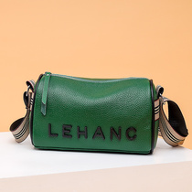 Womens small bag 2021 New Tide fashion versatile shoulder bag large capacity wide shoulder strap leather cowhide small square bag