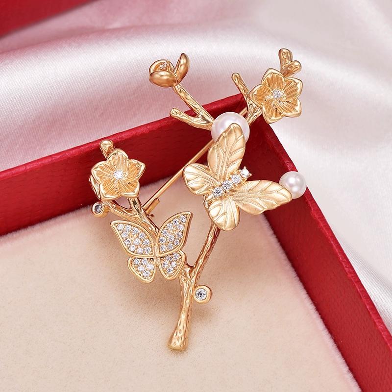 Bướm trâm nữ dễ thương Nhật Bản hoa trâm ghim tính khí cao cấp phù hợp với nam giới áo len cardigan ghim trang trí - Trâm cài