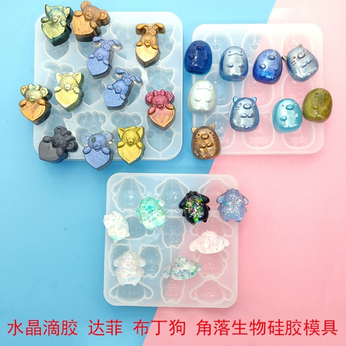 Кристаллические капли капель подвеска Da fei corporal puding dog dog -плесень избрасывание пирог с сахарной гипсовой силиконовой плесенью сахар