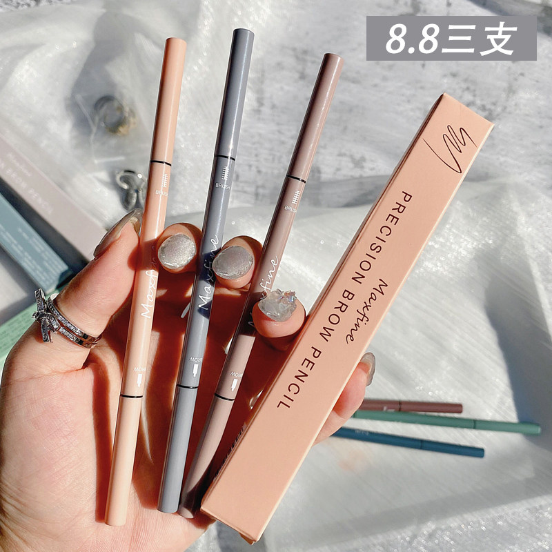 3 maxfine extremely fine eyebrow pencil ultra-fine head waterproof natural long-lasting non-decolorization root clear beginner