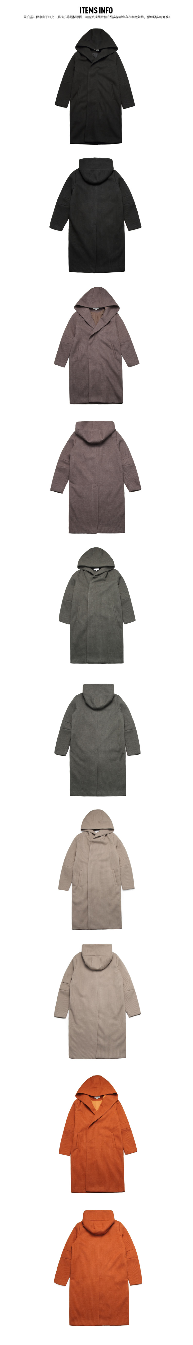 LAZYSTORM 18 áo len cashmere trùm đầu mùa đông nam phiên bản dài Hàn Quốc của áo khoác len tự trồng - Áo len cardigan nam