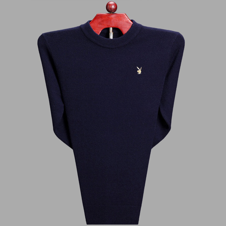 Bố tải áo len nam trung niên áo len cashmere cổ chữ V áo len trung tính dày áo len nam áo len đáy áo unisex