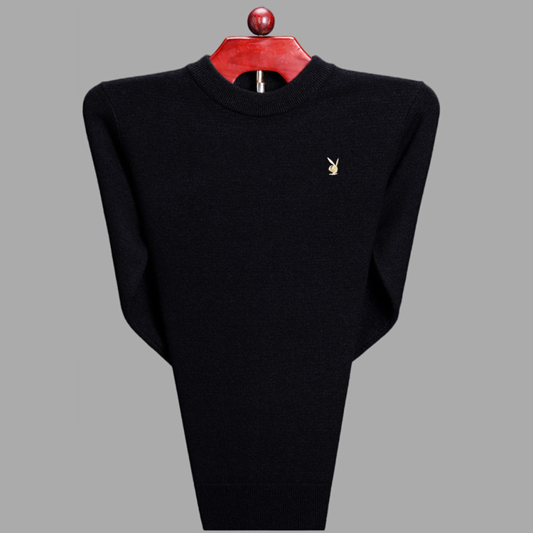 Bố tải áo len nam trung niên áo len cashmere cổ chữ V áo len trung tính dày áo len nam áo len đáy áo unisex