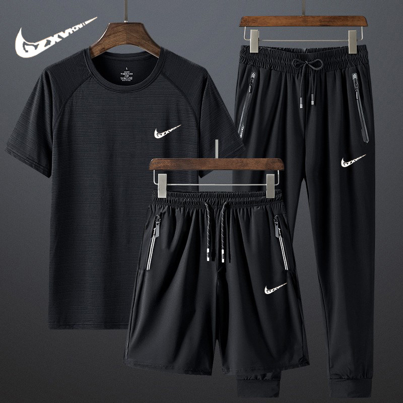 Otterles Shanghai Bunker Discount Officer Net Men Ice Silk Short Sleeve T-Shirt Summer Clothing Speed Dry Clothes Sports Casual Suit