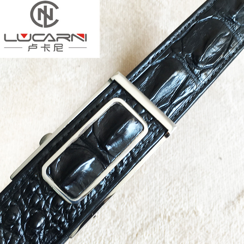 Crocodile leather belt men's genuine leather high-grade automatic buckle no stitching middle-aged and young luxury underwear belt men's tide