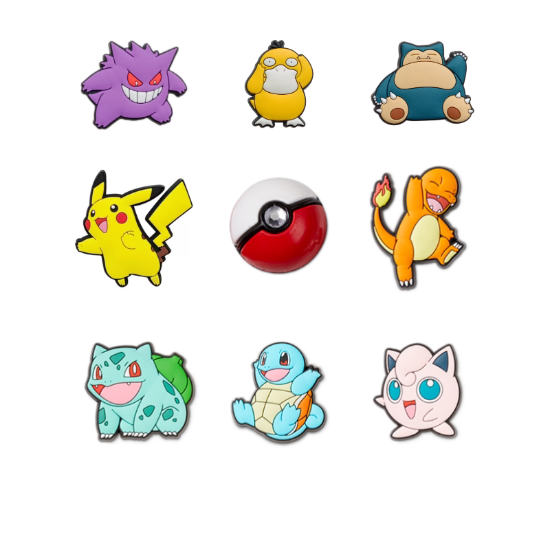 Crocs Jibbitz Shoe Charms for Crocs Clogs, Pokémon Master Ball, Pikachu, Pokémon Crocs Jibbitz Shoe Charms for Crocs Clogs, Pokémon Master Ball, Pikachu, Pokémon