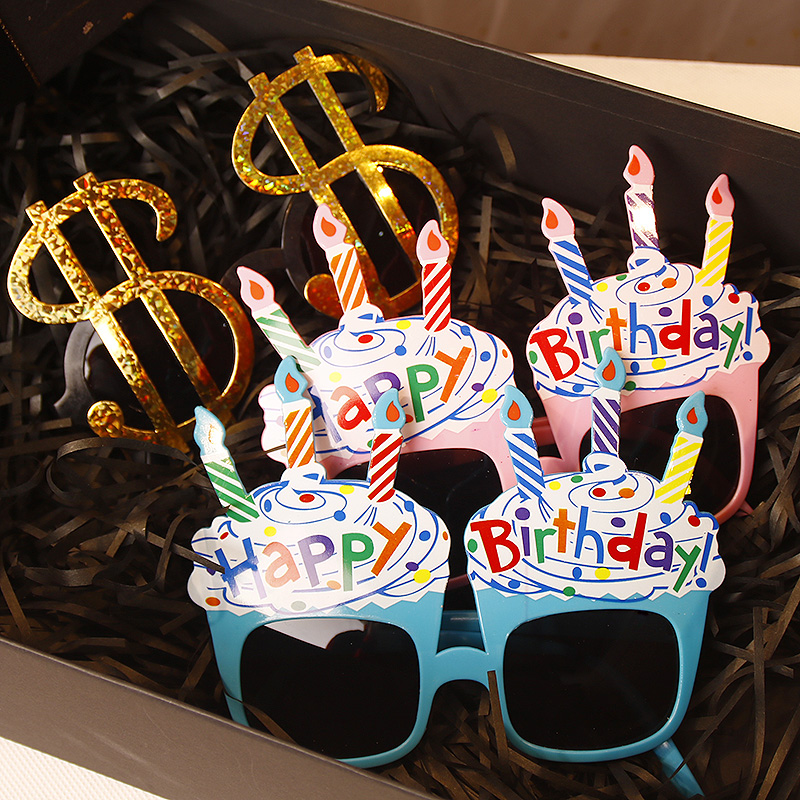 Little Red Book Shuttle Same Birthday Glasses Party Merry Take Processing Ice Cream Cake Happy Self Decoration