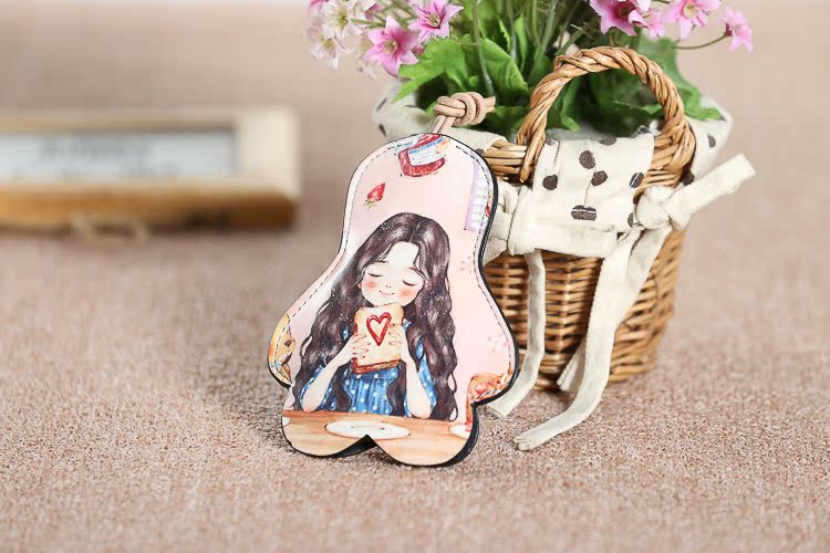 Túi chìa khóa mini đa chức năng của phụ nữ Hàn Quốc dễ thương vẽ tranh vẽ cá tính sáng tạo bộ chìa khóa xe hơi ví nữ đẹp 