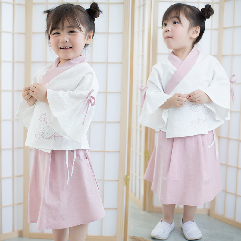 Children's clothing girls Hanfu summer 2020 new children's girl baby retro Chinese style two-piece dress Tang suit