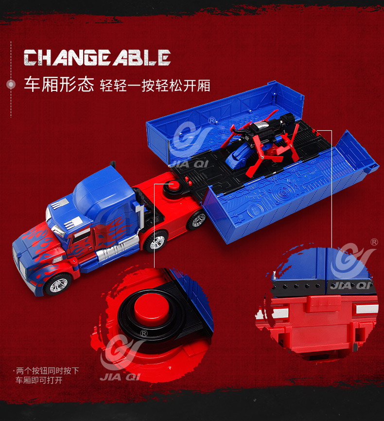 Đồ chơi biến hình Jiaqi nâng cấp Red Flame Optimus Prime Container Car with Car Robot Model Boy - Gundam / Mech Model / Robot / Transformers mô hình gundam build divers