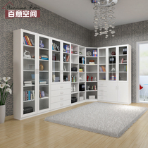 Dustproof custom plate bookcase bedroom bookshelf combination balcony large capacity glass door bookcase corner locker