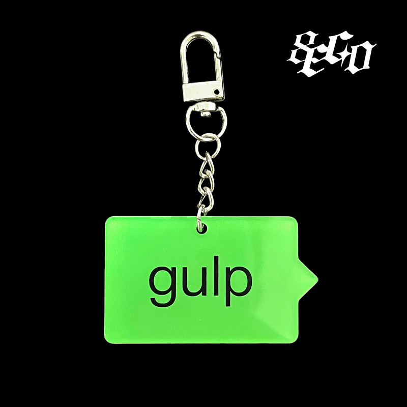 8Ego Cup Cake Sister Gulp Word Letter Green Bubble Frame Acrylic Pendant Keychain Fun Bag Decoration