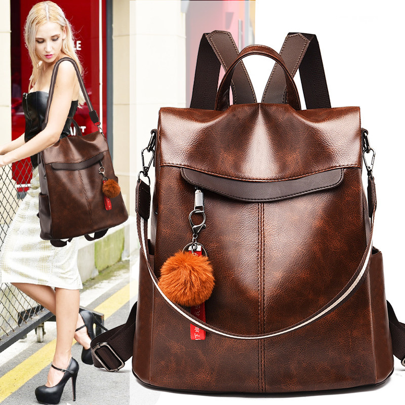 Double shoulder bag women 2022 new fashion 100 hitch Han version trendy ladies bag big capacity soft leather travel small bag