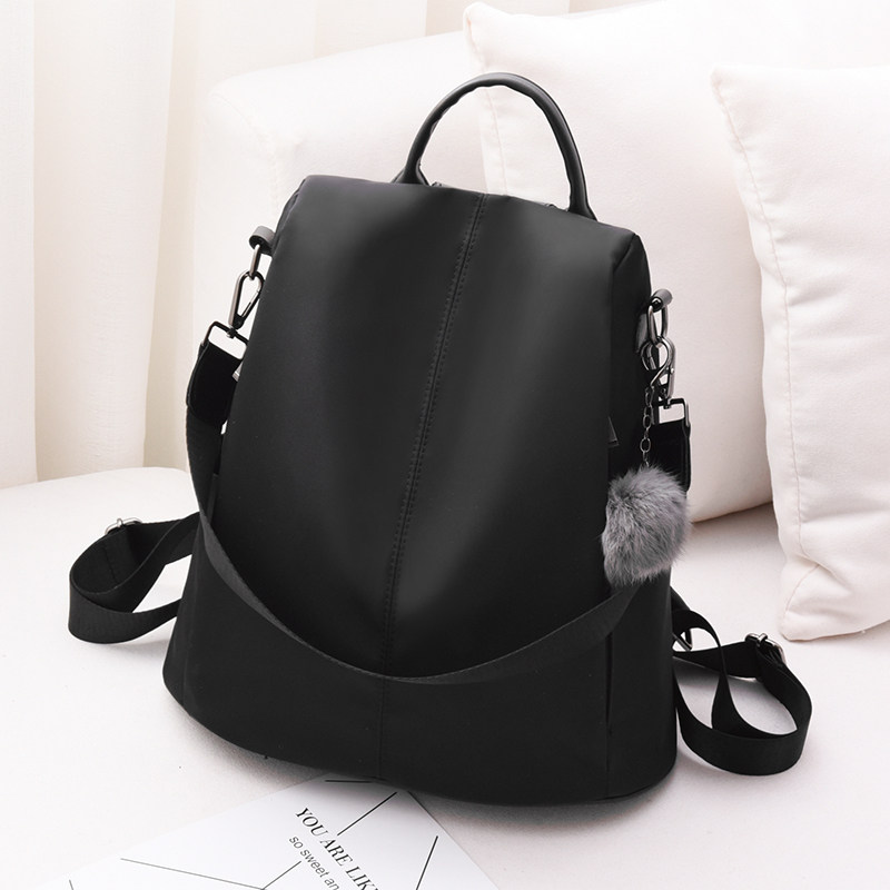 Double Shoulder Bag Lady 2023 New Tide Han Edition 100 Hitch Fashion School Bag Casual Travel Anti Theft Oxford Canvas Backpack-Taobao