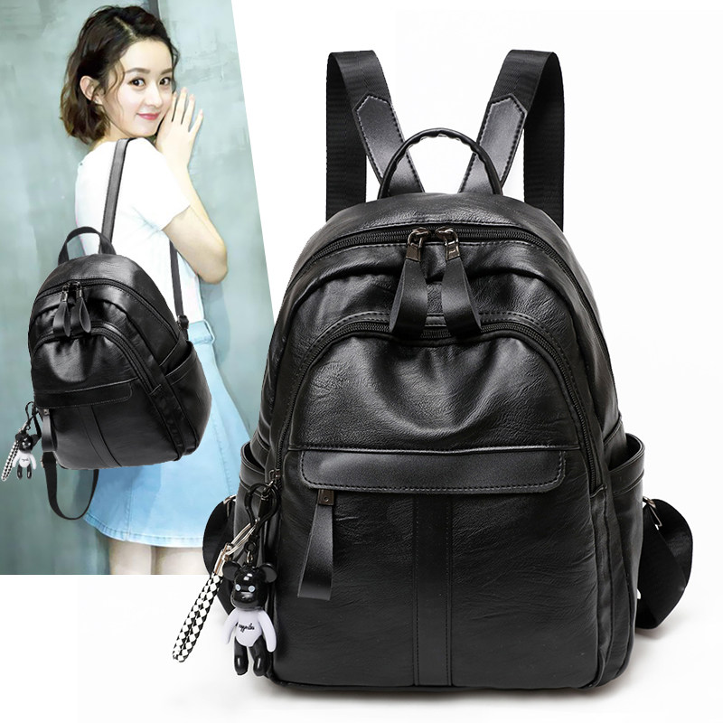 Shoulder Bag Female 2023 new fashion Korean soft cortex backpack package large capacity student bag