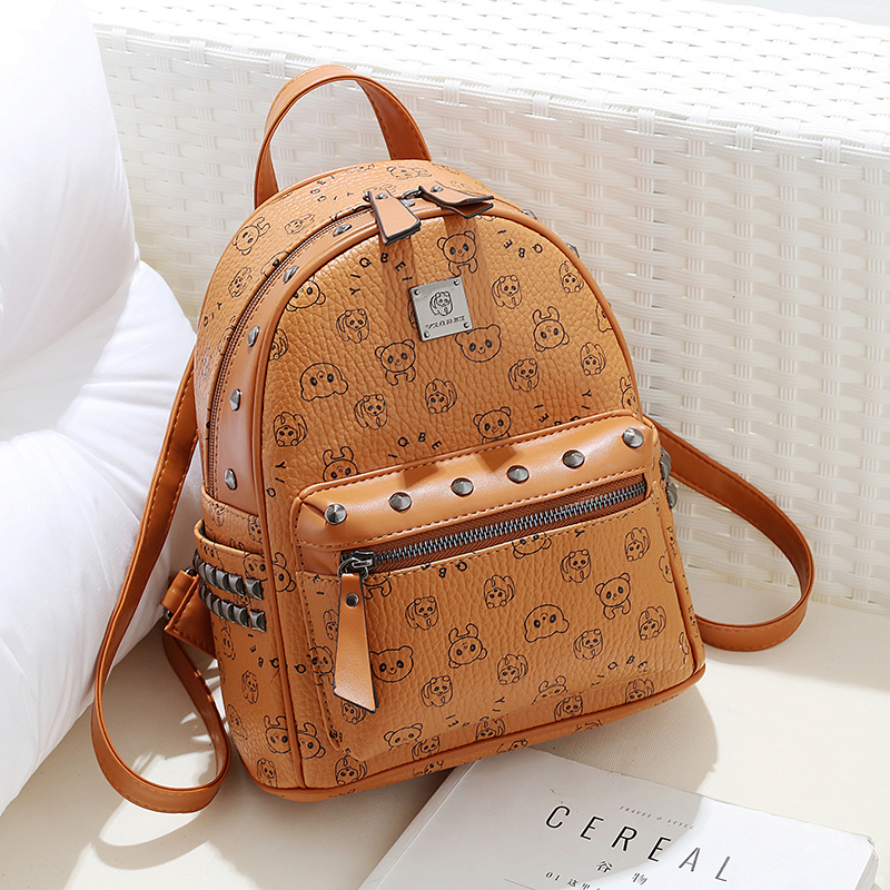 Rivet shoulder bag female 2021 new Korean version of the fashion all-in-one tide women's small carrying bag leather travel school bag small bag