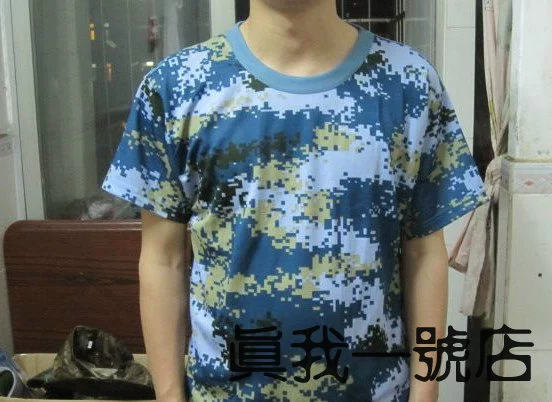 Mùa hè chính hãng Jungle Jungle Tay áo ngụy trang Áo thun nam Đại dương Ngụy trang Sa mạc kỹ thuật số Ngụy trang kỹ thuật số Áo thun nam - Những người đam mê quân sự hàng may mặc / sản phẩm quạt quân đội áo quân đội