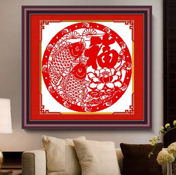 Auspicious Ruyi cross stitch 2022 new thread embroidery small pieces simple novice entry handmade living room bedroom embroidered by yourself