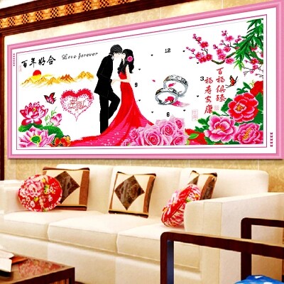 Cross embroidered wedding line embroidered new 2022 Living room Wedding series Bedroom couples centuries-old wedding house pair