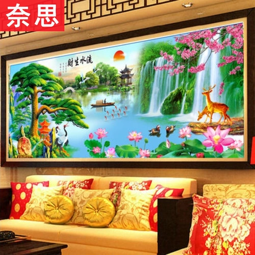 2023 Новая вышитая сосновая вышитая сосновая вышитая гостиная ландшафтная картина ландшафтная линия линия ручной работы ручной работы ручной работы