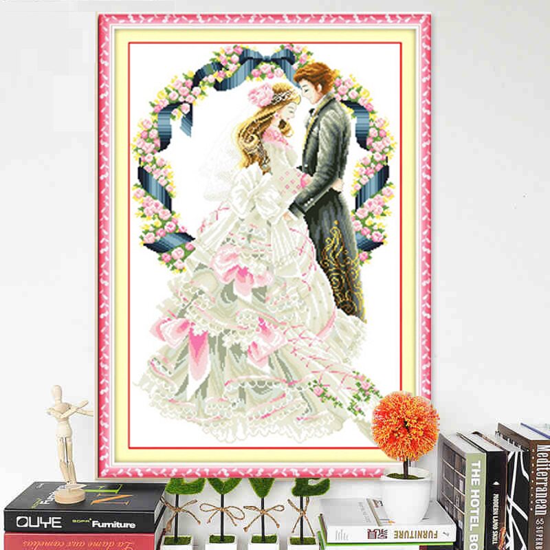 Cross stitch 2022 new living room thread embroidery wedding couple a pair of newlyweds bedroom simple handmade embroidery
