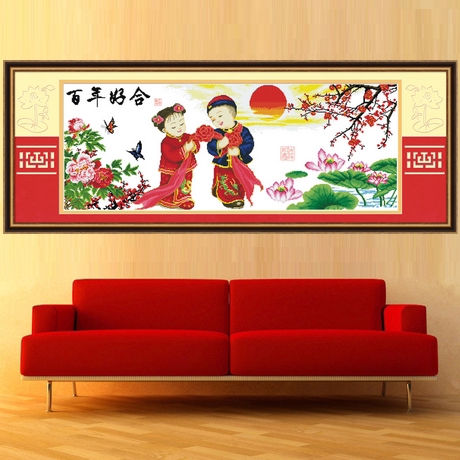 Hundreds of years Good Hop Cross embroidered 2022 new line embroidered wedding living room Chinese bedroom with its own embroidered simple embroidery