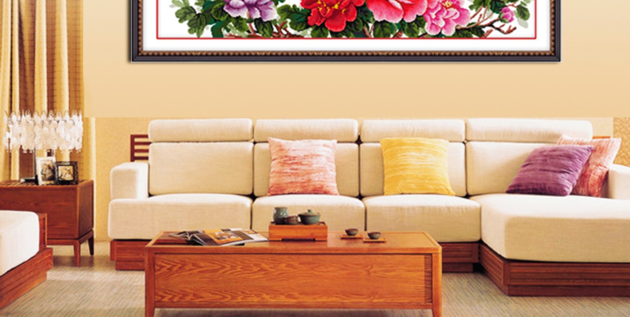 hoa giàu thêu cross stitch phòng khách của 2019 dòng mới hoa mẫu đơn hoa mở Peony sự giàu có và màu sắc phong phú Jixiang Guo - Công cụ & phụ kiện Cross-stitch tranh thêu chữ thập hoa sen trắng