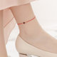 Internet celebrity sexy engraving red rope anklet for women summer 2022 new sterling silver braided garnet animal year anklet