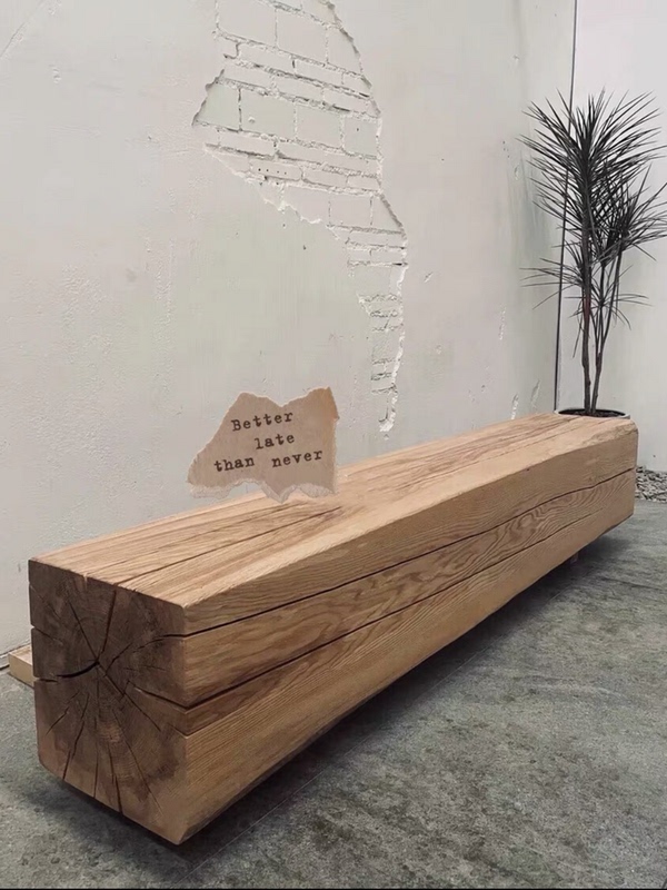 Solid Wood Stool Wabi-Sabi Style Long Bench Designer Home Clothing Store Display Hotel Guesthouse Rest Shoe-Changing Stool Solid Wood Stool Wabi-Sabi Style Long Bench Designer Home Clothing Store Display Hotel Guesthouse Rest Shoe-Changing Stool