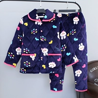 Kích thước lớn đồ ngủ nhung san hô phù hợp với tay dài ấm áp phục vụ nhà phụ nữ mùa thu và mùa đông dày flannel quilted đồ ngủ pijama
