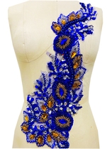 Heavy Engineering Nail Pearl Shiny Pearl Embroidered Blue Mesh Yarn Lace Bright Sheet Accessories Clothing Act Out of Gardrill Deco