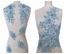 22#多色重工钉珠亮片花边立体蕾丝花片贴花 gown acting out of the decorative accessories.