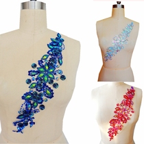 Dark Blue Pure Handmade Nail Pearl Water Drill with flower sequin drilling Decorative Accessories Dress Rehearsal for Costume Design Accessories