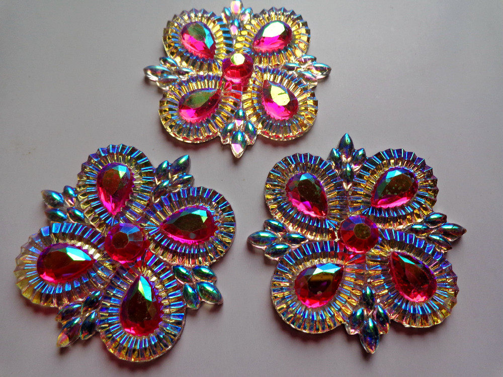 Red green blue and purple square water drill floor crystal 5 * 5cm hand sewing resin drilling packaging accessories