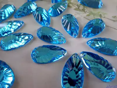 Red Yellow Blue big drop shaped hand stitched rhinestone clothes drill acrylic rhinestone DIY decorative material 11x21mm