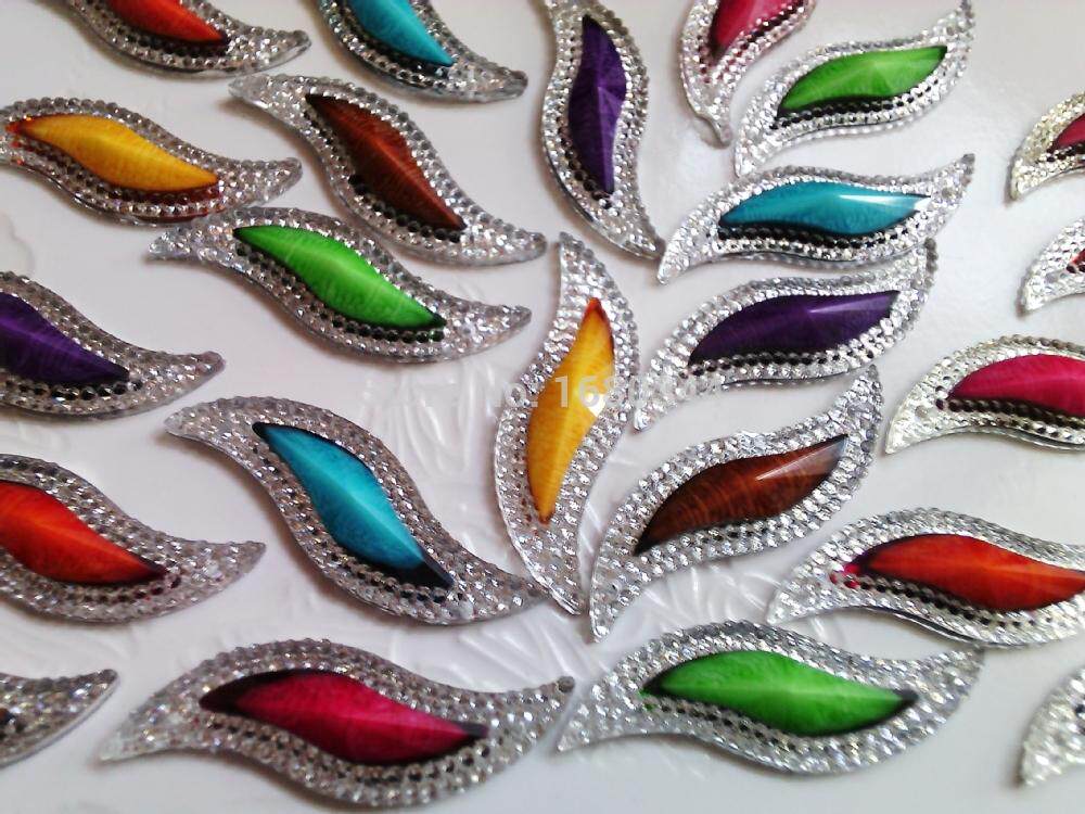Multi-color S-shaped large rhinestones flat bottom hand-stitched clothes, bags, headwear, DIY costumes, costumes, decoration accessories